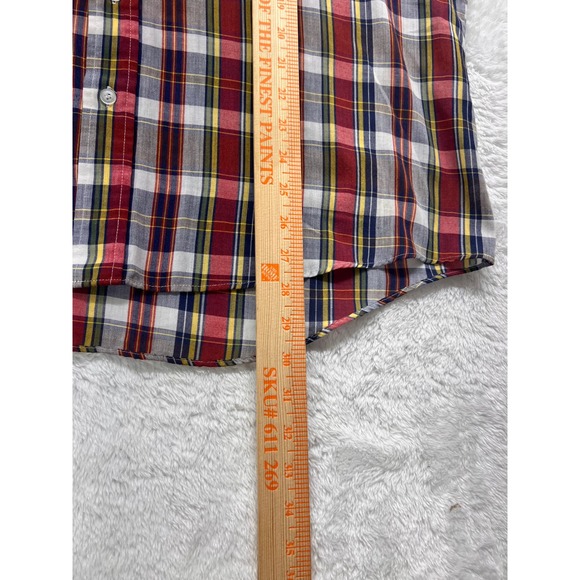 Vintage Montgomery Ward XL Plaid Button Up Short Sleeve Shirt Menswear light - Picture 4 of 7